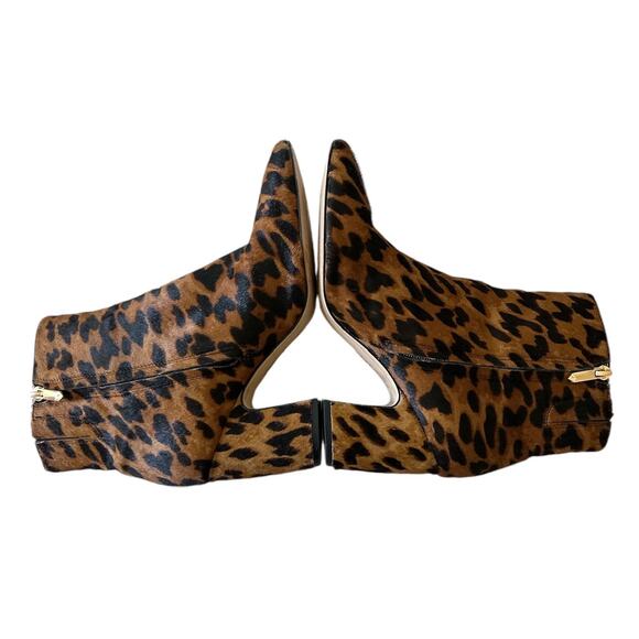 Sam Edelman Womens Size 8.5 Hilty Leather Calf Hair Animal Print Pointed Booties - Picture 5 of 8